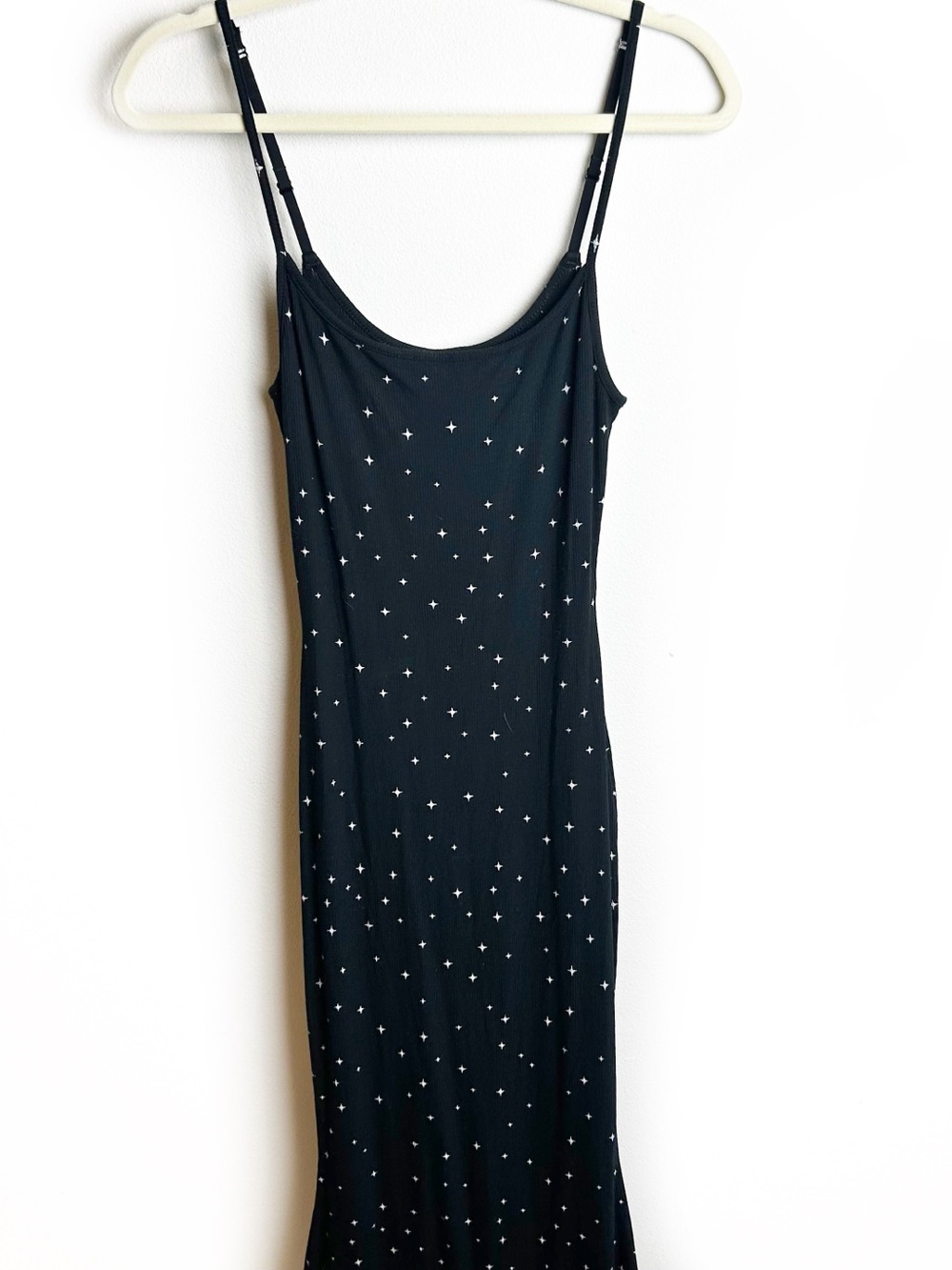 SKIMS Soft Lounge Rib Onyx Sparkle Star Slip Dress Sz L - Picture 3 of 13